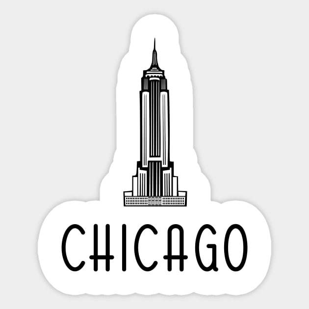 Chicago City Shirt Sticker by deathbytoys